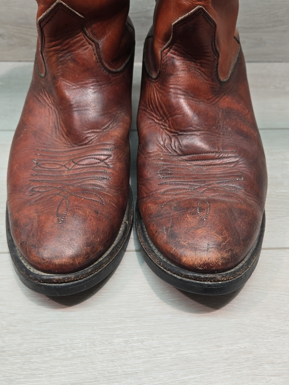 Nocona Classic Men's Brown Leather Cowboy Boots Shoes Sz 11 - Picture 4 of 13